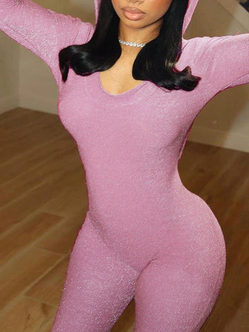 Women'S Hooded Backless Bodysuit