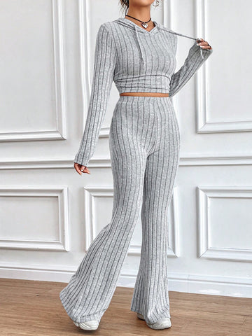Women'S Knit Hoodie And Pants Set