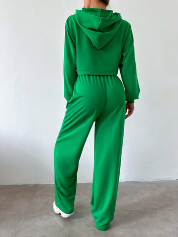 Women'S Letter Print Hoodie And Sweatpants Tracksuit Set