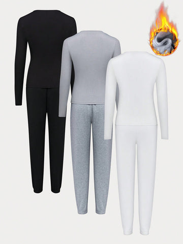 Women'S Long Sleeve And Long Pants Fleece 2pcs/Set