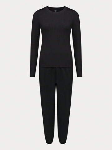 Women'S Long Sleeve And Long Pants Fleece 2pcs/Set