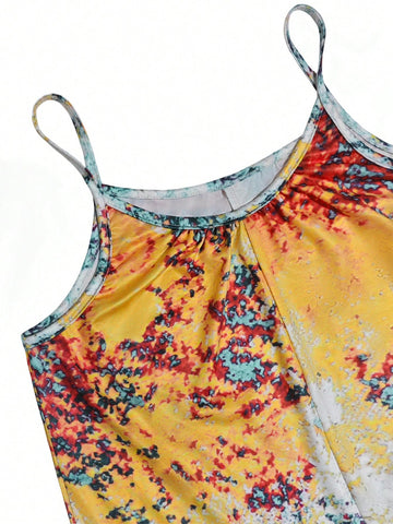 Women'S Marble Print Cami Jumpsuit