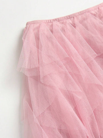 Women'S Off-Shoulder Mesh Dress With Ruffled Hemline