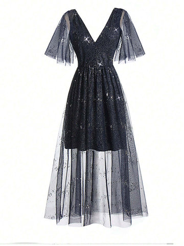 Women'S Silver-Pressed Bodycon Dress