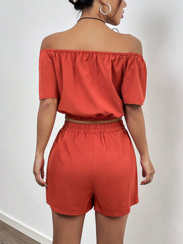 Women'S Solid Color Casual Two Piece Set