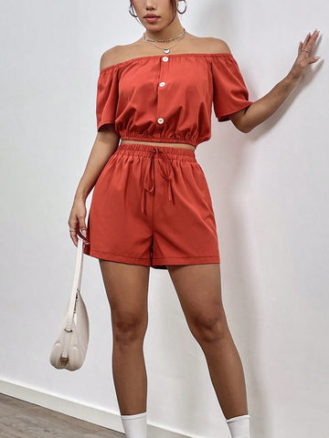 Women'S Solid Color Casual Two Piece Set