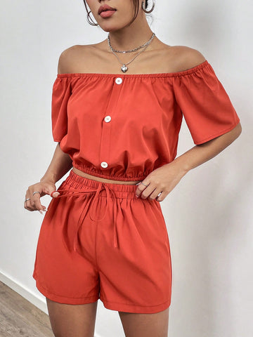 Women'S Solid Color Casual Two Piece Set