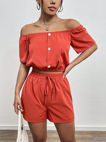 Women'S Solid Color Casual Two Piece Set