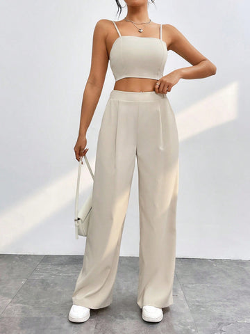 Women'S Solid Color Leisure Two-Piece Set