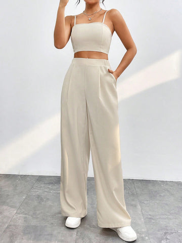 Women'S Solid Color Leisure Two-Piece Set