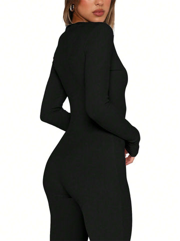 Women'S Solid Color Simple Jumpsuit