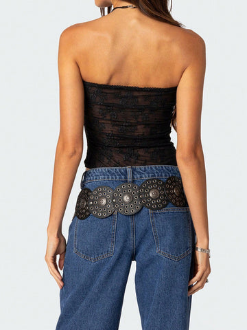 Women'S Strapless Mesh Bodysuit