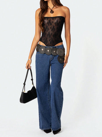 Women'S Strapless Mesh Bodysuit