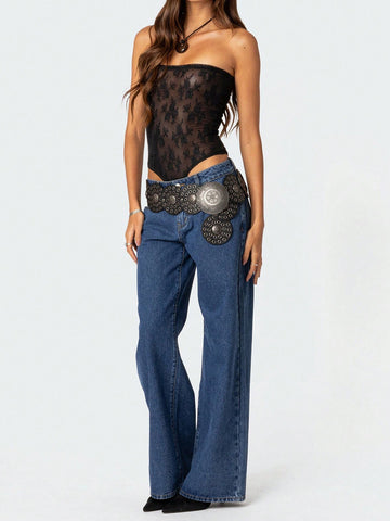 Women'S Strapless Mesh Bodysuit