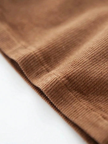 Women Brown Fashionable Slimming A-Line Skirt, Autumn/Winter