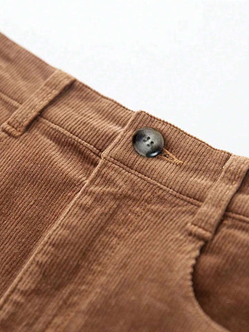 Women Brown Fashionable Slimming A-Line Skirt, Autumn/Winter