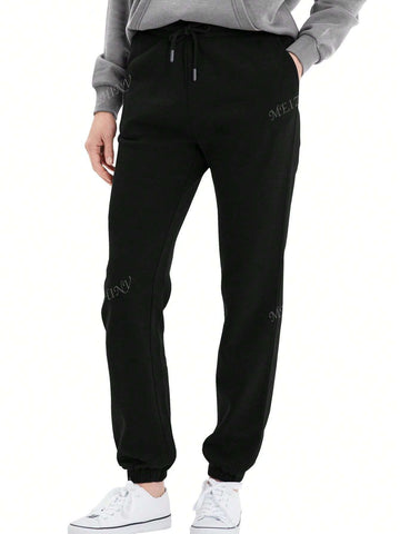 Women Casual Air Layer Long Pants With Drawstring Elastic Waistband And Ankle Cuff, Loose Comfort Trousers With Pockets, Autumn/Winter