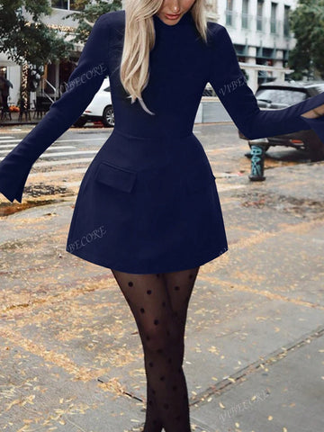 Women Casual Bodycon Long Sleeves Elegant Dress Fashion Daily Streetwear Fall Winter Outfit