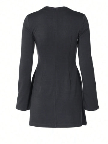 Women Casual Bodycon Long Sleeves Elegant Dress Fashion Daily Streetwear Fall Winter Outfit
