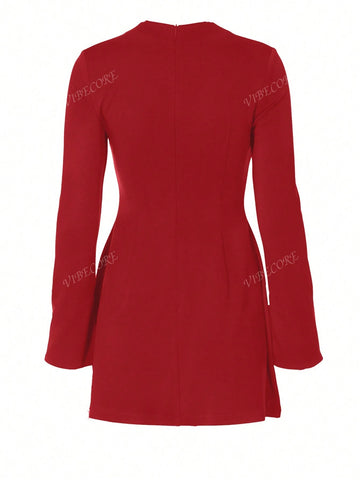 Women Casual Bodycon Long Sleeves Elegant Dress Fashion Daily Streetwear Fall Winter Outfit