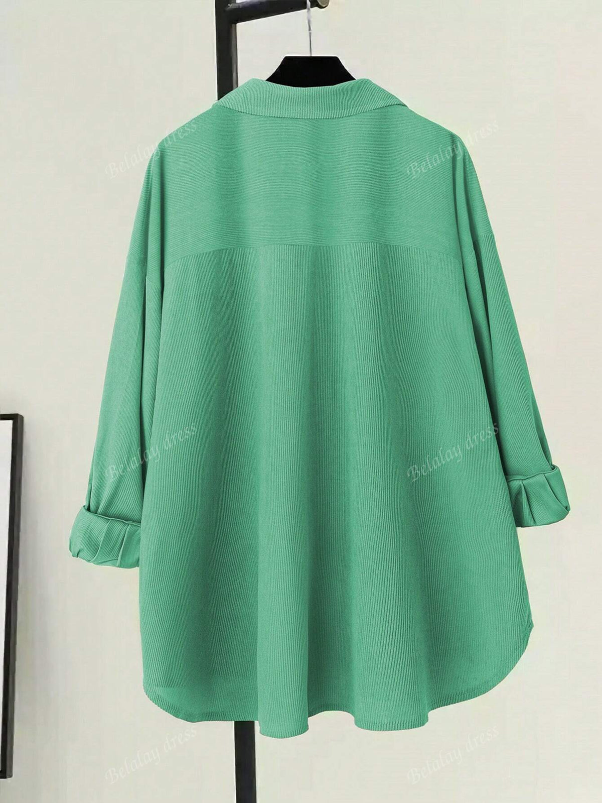 Women Casual Solid Color Front Short Back Long Blouse, Autumn
