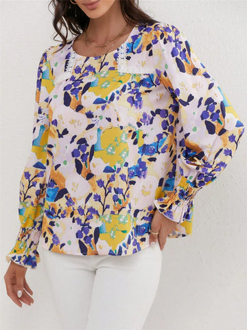 Women Ditsy Ditsy Floral Elegant Design Blouse