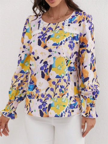 Women Ditsy Ditsy Floral Elegant Design Blouse
