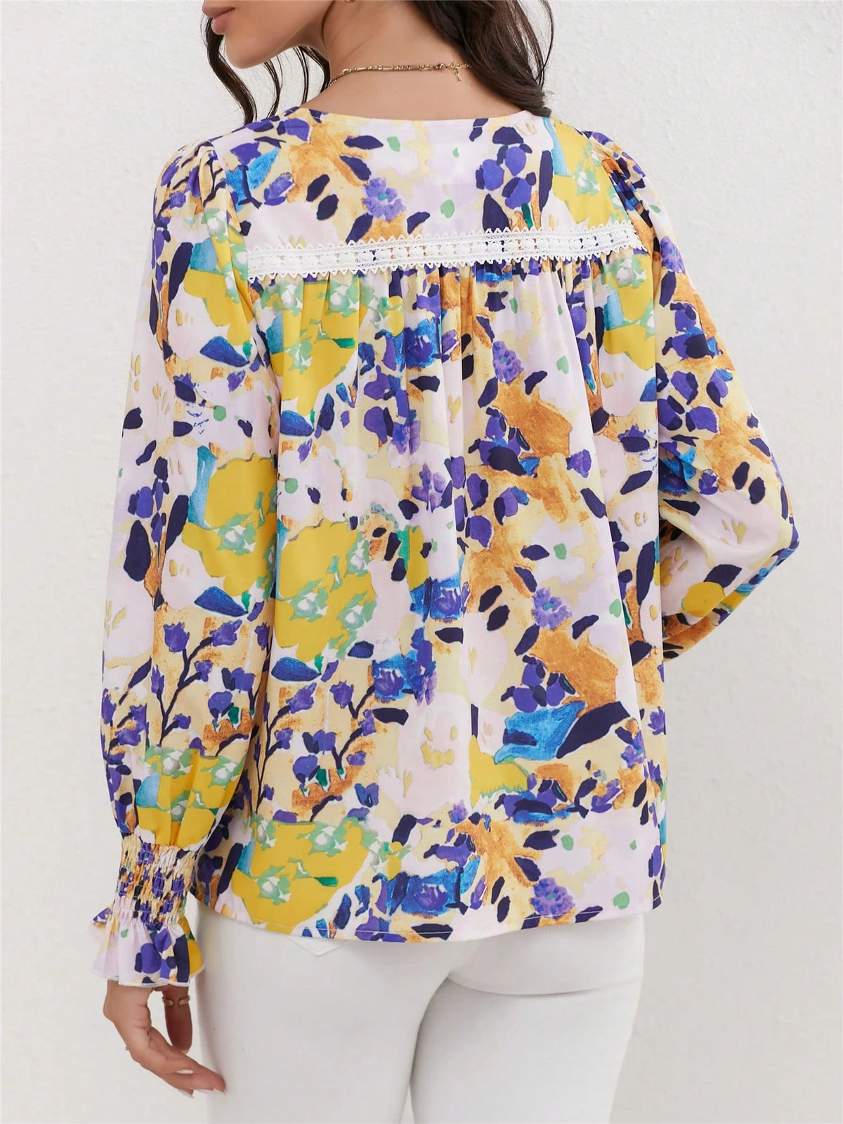 Women Ditsy Ditsy Floral Elegant Design Blouse