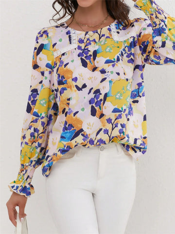Women Ditsy Ditsy Floral Elegant Design Blouse