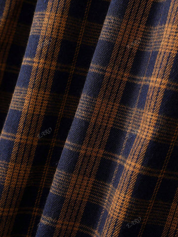 Women Elastic Waist Plaid Minimalist A-Line Skirt, Casual Wear