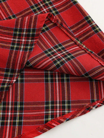 Women Elegant High Waist Plaid A-Line Skirt, Loose Fit Flattering