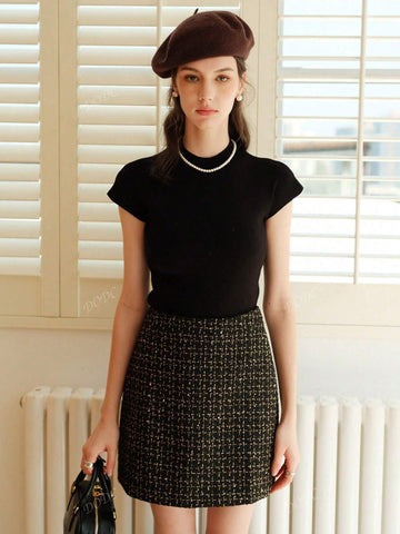 Women Elegant High Waist Skirt, Casual For Holiday