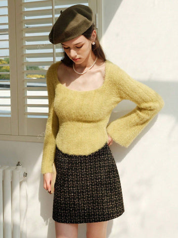 Women Elegant High Waist Skirt, Casual For Holiday