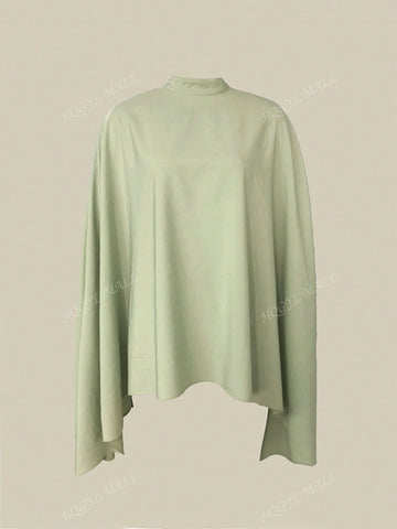 Women Elegant Long Sleeve Minimalist Solid Color Loose Blouse