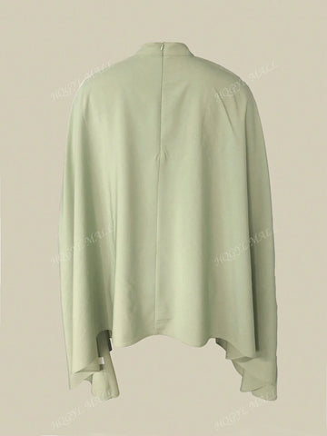 Women Elegant Long Sleeve Minimalist Solid Color Loose Blouse