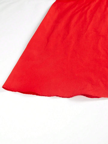 Women Elegant Solid Colored Mandarin Collar Lantern Sleeve Long Formal Dress