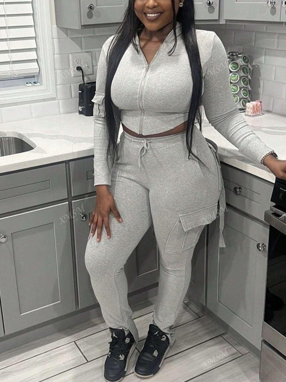 Women Fall Two Pieces Set High Stretchy And Hoodie Women Fashionalbe Solid Color Hooded Jackets & Leggings