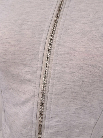 Women Fall Two Pieces Set High Stretchy And Hoodie Women Fashionalbe Solid Color Hooded Jackets & Leggings