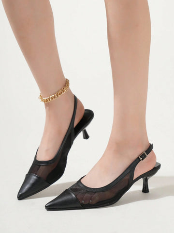 Women Fashion Elegant Minimalist Breathable Pointed Toe Stiletto High Heels