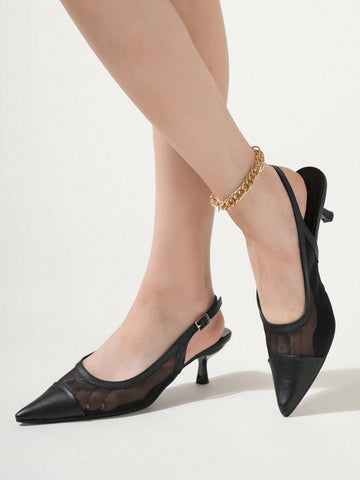 Women Fashion Elegant Minimalist Breathable Pointed Toe Stiletto High Heels