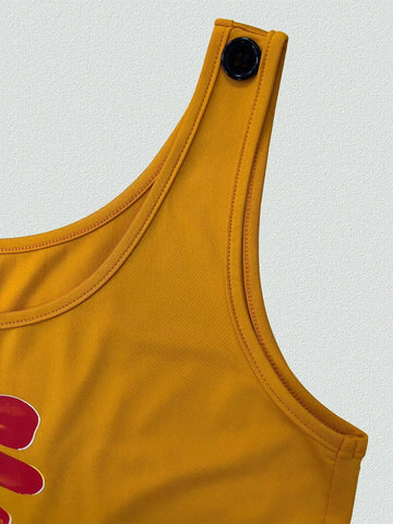 Women Fashionable Floral Pattern Sleeveless Jumpsuit