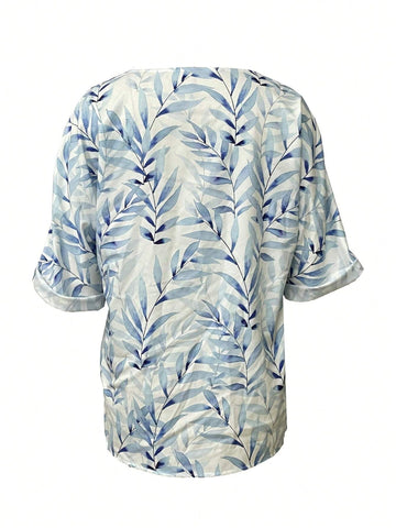 Women\ Fashionable Loose Fit Casual Summer Floral Shirt