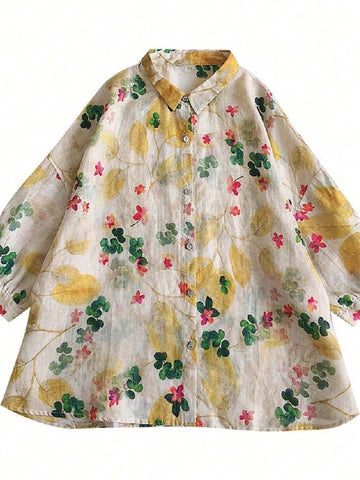 Women Fashionable Loose Fit Printed Shirt For Daily Wear