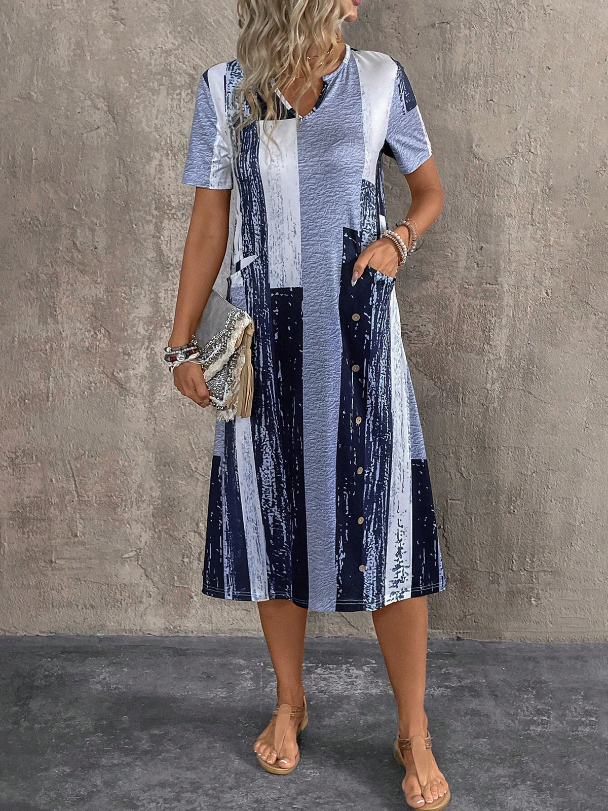 Women Fashionable Simple Daily Wear Long Loose Fit Dress