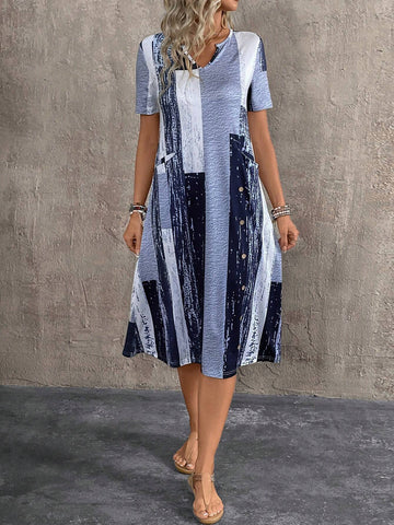 Women Fashionable Simple Daily Wear Long Loose Fit Dress