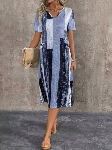 Women Fashionable Simple Daily Wear Long Loose Fit Dress