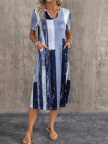 Women Fashionable Simple Daily Wear Long Loose Fit Dress