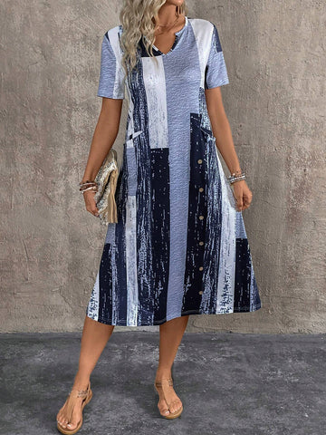 Women Fashionable Simple Daily Wear Long Loose Fit Dress