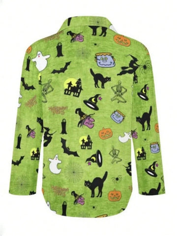 Women Front Button Short Sleeve All-Over Floral Print Minimalist Casual Blouse