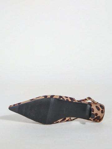 Women Leopard Print High Heels, Summer Pointed Toe Pumps With Low Heels Or Stiletto